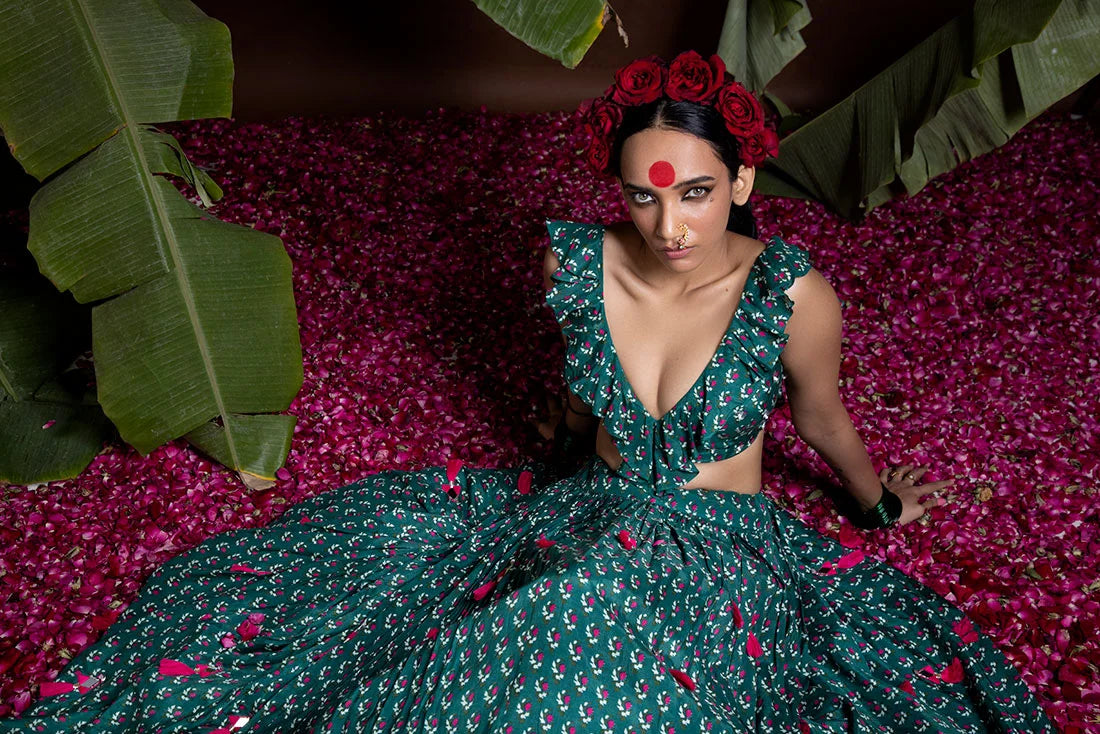 Frill Choli & Skirt