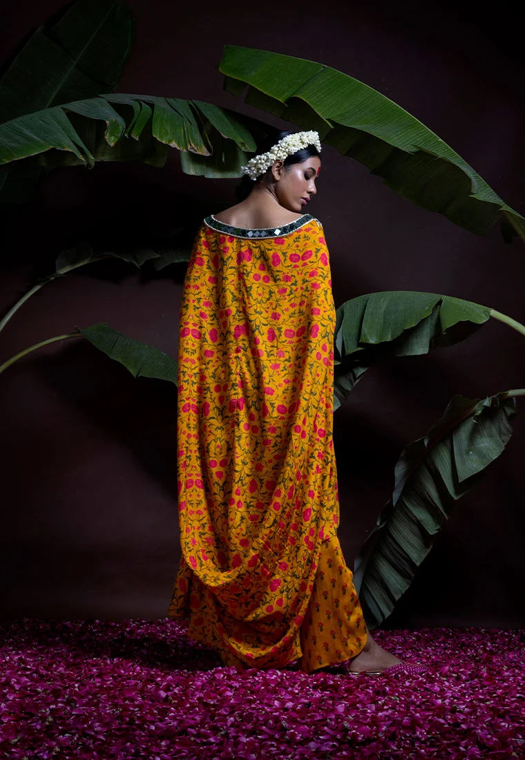 Back Cowl Drape Cape & Dhoti