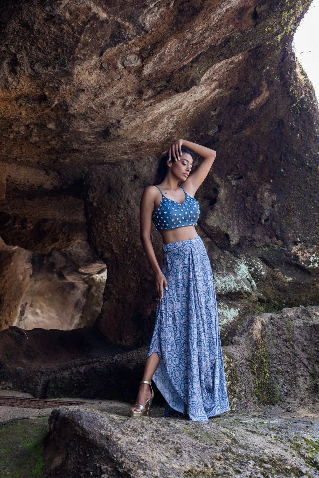 Tube and draped skirt